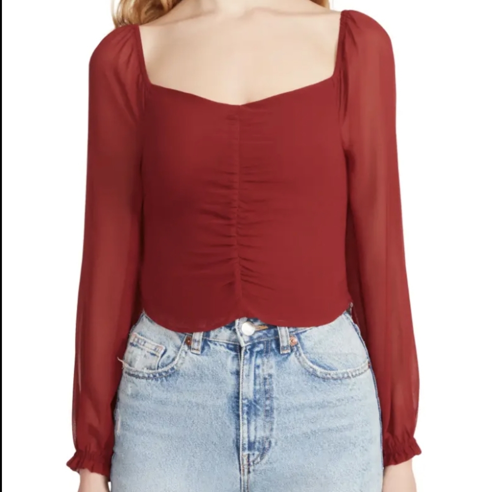 BB Dakota by Steve Madden Women's Don't Ruche Me Too in Maroon, Size Medium